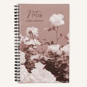 Sepia Rozen Bloementuin Aangepaste Spiraal Noteboo Notitieboek (Voorkant)