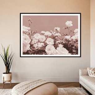 Sepia Rozen Bloementuin Foto Kunstprint Poster