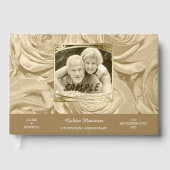 Sepia Rozen Fotosjabloon Gouden Jubileum Gastenboek (Voorkant)