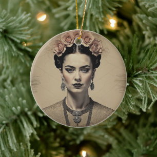 Sepia Rozen Koningin Vintage Ornament