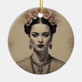 Sepia Rozen Koningin Vintage Ornament (Voorkant)