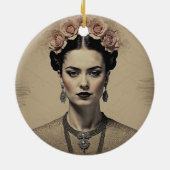 Sepia Rozen Koningin Vintage Ornament (Achterkant)