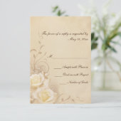 Sepia Rozen RSVP-kaarten RSVP Kaartje (Staand voorkant)