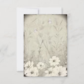 Sepia Rustic Butterfly Wildflower Wedding RSVP Kaartje (Achterkant)