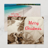Sepia Sand Dollar Kerstmis Feestdagenkaart (Voorkant / Achterkant)