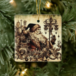Sepia Santa Claus Keramisch Ornament