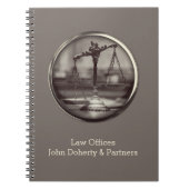  Sepia Scales van Justitie | Advocaat Notitieboek (Voorkant)