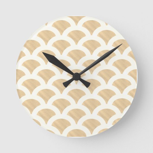 Sepia Scallop Ronde Klok (Voorkant)