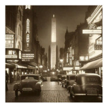  Sepia Scene 1930s auto Fantasy 2 Poster