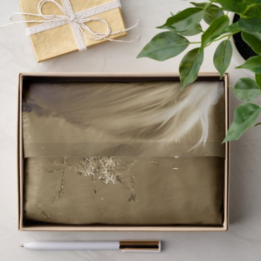 Sepia Scottish Highland Tissuepapier (Geschenk)