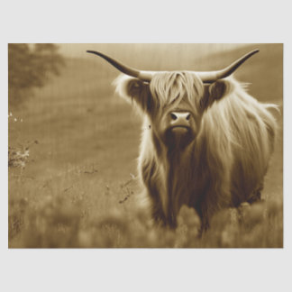 Sepia Scottish Highland Tissuepapier