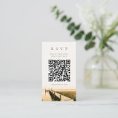 Sepia Script Marsh Lowcountry QR Code RSVP Kaart (Staand voorkant)