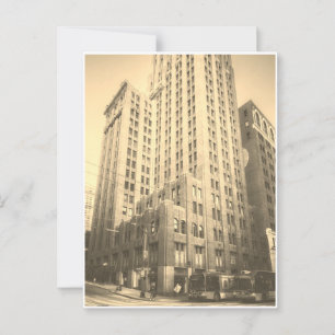 Sepia Seattle Tall Brick Building Briefkaart