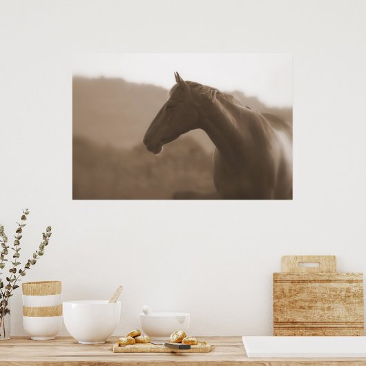 Sepia Silhouette Large Basic Poster (Keuken)