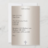 Sepia Silver Photo Lijst Jewel Cross Christening Kaart (Achterkant)