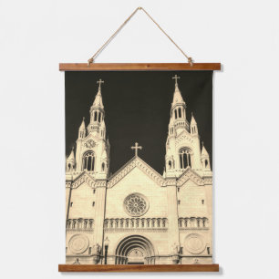 Sepia Sint-Petrus-en-Pauluskerk San Francisco Hangend Wandkleed