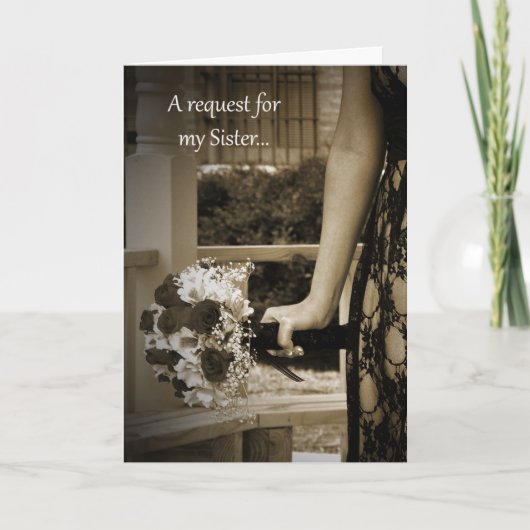 Sepia SIster Bridesmaid request Card (Voorkant)
