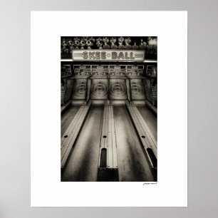 Sepia Skee Ball Arcade Poster Afdruk