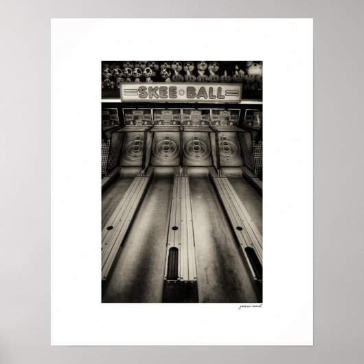 Sepia Skee Ball Arcade Poster Afdruk (Voorkant)