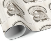 Sepia Sketch-wrappelpapier voor Turkije Cadeaupapier (Rol Hoek)