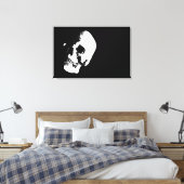 Sepia Skull Pop Art Verpakt Canvas - 3 Canvases SE (Insitu (Slaapkamer))
