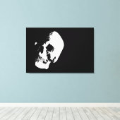 Sepia Skull Pop Art Verpakt Canvas - 3 Canvases SE (Insitu (Houten vloer))