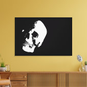 Sepia Skull Pop Art Verpakt Canvas - 3 Canvases SE (Insitu (Woonkamer))