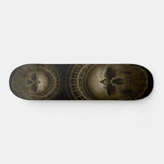 Sepia Skull-skateboard Persoonlijk Skateboard (Horizontaal)