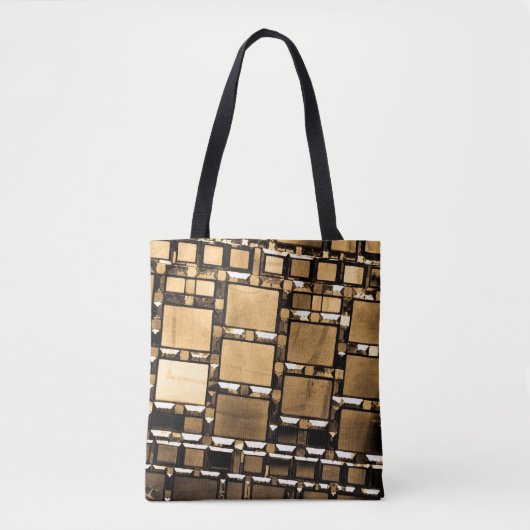 Sepia spiegelpatroon tote bag (Voorkant)