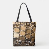 Sepia spiegelpatroon tote bag (Achterkant)