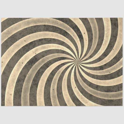 Sepia spirals patroon, het schrapen van giften die tissuepapier (Voorkant)