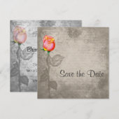 Sepia Spot Color Peace Roos Save the Date (Voorkant / Achterkant)