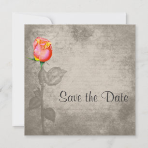 Sepia Spot Color Peace Roos Save the Date