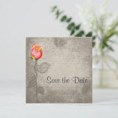 Sepia Spot Color Peace Roos Save the Date (Staand voorkant)