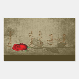 Sepia Spot Color Red Rosebud Weddenschap Wine2 Rechthoekige Sticker