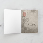 Sepia  Spot Colour Red Rosebud Hartelijk dank Bedankkaart (Binnen)