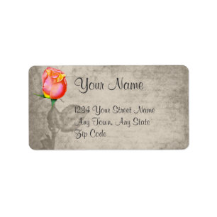 Sepia  Spot Kleur Peace Roos bruiloft Etiket