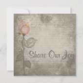 Sepia  Spot Kleur Peace Roos bruiloft Kaart (Achterkant)