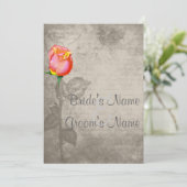 Sepia  Spot Kleur Peace Roos bruiloft Kaart (Staand voorkant)