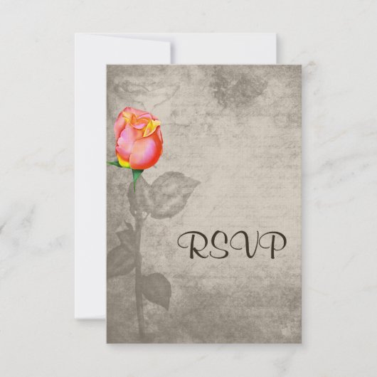 Sepia  Spot Kleur Peace Roos Trouwen RSVP (Voorkant)