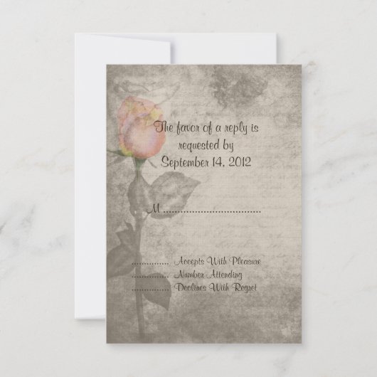 Sepia  Spot Kleur Peace Roos Trouwen RSVP (Achterkant)