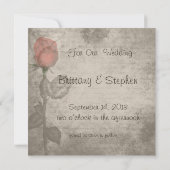 Sepia  Spot Kleur Rood Rosebud Save the Date (Achterkant)