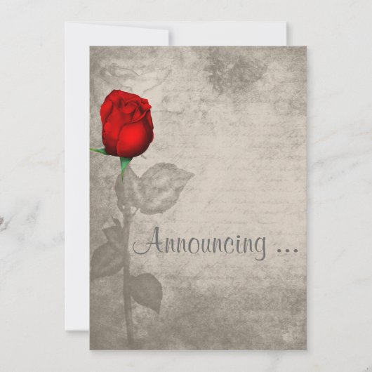 Sepia Spot Kleur Roos Bud Wedding Kaart (Voorkant)