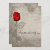 Sepia Spot Kleur Roos Bud Wedding Kaart (Voorkant / Achterkant)