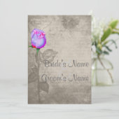 Sepia  Spot Kleur Roos Bud Wedding Kaart (Staand voorkant)