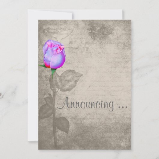 Sepia  Spot Kleur Roos Bud Wedding Kaart (Voorkant)