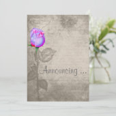 Sepia  Spot Kleur Roos Bud Wedding Kaart (Staand voorkant)