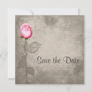 Sepia  Spot Kleur Roze Roos sparen de Datum Save The Date