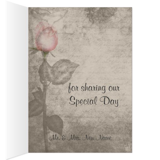 Sepia  Spot Kleur Roze Rose Wedding (Binnen (Rechts))