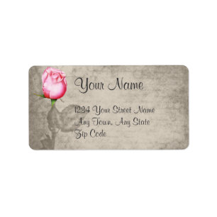 Sepia  Spot Kleur Roze Rose Wedding Etiket